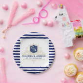 Bride And Groom Monogram Names Elegant Weeding Papieren Bordje (Feest)