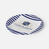 Bride And Groom Monogram Names Elegant Weeding Papieren Bordje (Gekanteld)