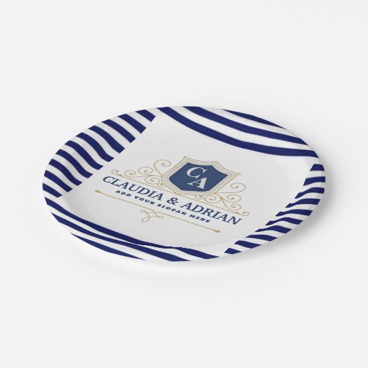 Bride And Groom Monogram Names Elegant Weeding Papieren Bordje