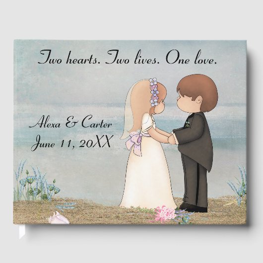 Bride and Groom on a Beach Gastenboek (Voorkant)