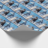 Bride and Groom Penguins Dancing On Ice Cadeaupapier (Hoek)