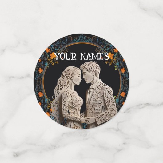 Bride and Groom Personalised Confetti (Kleine voorkant)