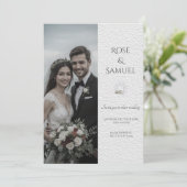 Bride and Groom Photo Elegant Wedding Invitation Kaart (Staand voorkant)