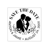 Bride And Groom Save The Date Wedding Date Names Rubberstempel (Afrduk)