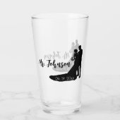 Bride and Groom Silhouette Glas (Achterkant)