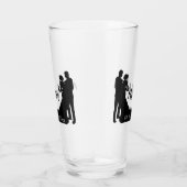 Bride and Groom Silhouette Glas (Rechts)