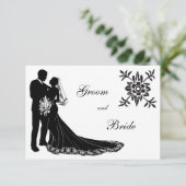 Bride and Groom Silhouette Uitnodiging (Staand voorkant)