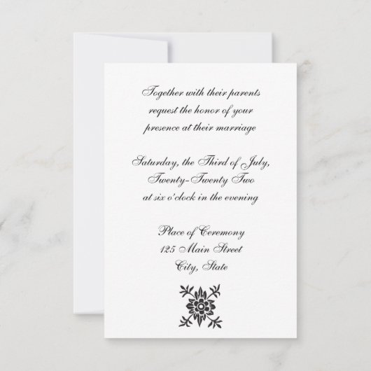 Bride and Groom Silhouette Uitnodiging (Achterkant)