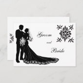 Bride and Groom Silhouette Uitnodiging (Voorkant / Achterkant)