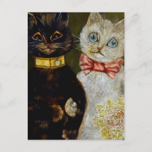 "Bride and Groom" van Louis Wain Briefkaart