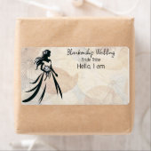 Bride Art Abstracte achtergrond Label Naam Tag (Insitu)