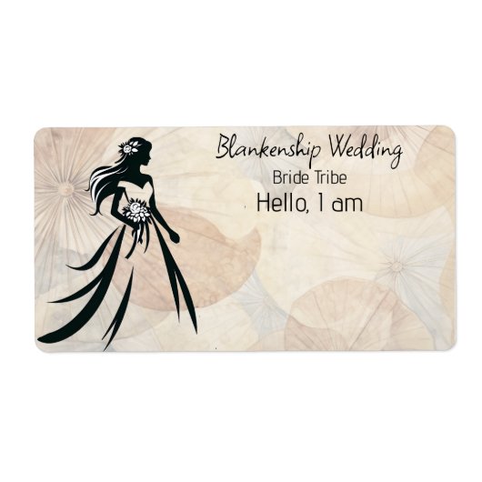 Bride Art Abstracte achtergrond Label Naam Tag (Voorkant)