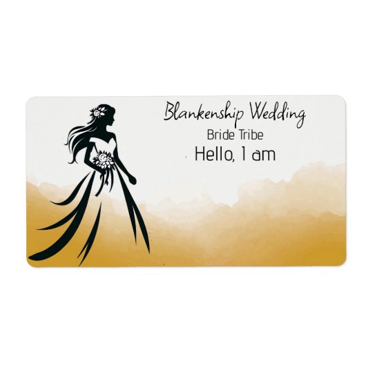 Bride Art Abstracte achtergrond Label Naam Tag (Voorkant)