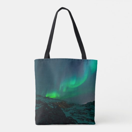 Bride Aurora Lights Script Elegant Wedding Tote Bag (Achterkant)