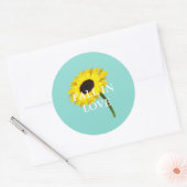 BRIDE Autumn Bride Sunflower Vrijgezellenfeest Ronde Sticker (Envelop)