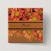 Bride Autumn Flowers Button (Voorkant)