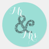 BRIDE Autumn Wedding Mr & Mrs Shower Party Ronde Sticker (Voorkant)