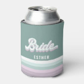 Bride bachelorette bruiloftsfunky retro 80's paste blikjeskoeler (Blikje Voorkant)