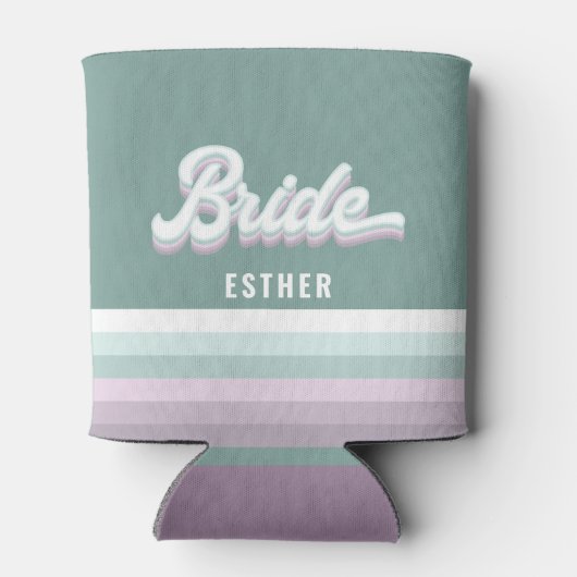 Bride bachelorette bruiloftsfunky retro 80's paste blikjeskoeler (Achterkant)