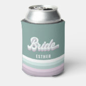 Bride bachelorette bruiloftsfunky retro 80's paste blikjeskoeler (Blikje Achterkant)