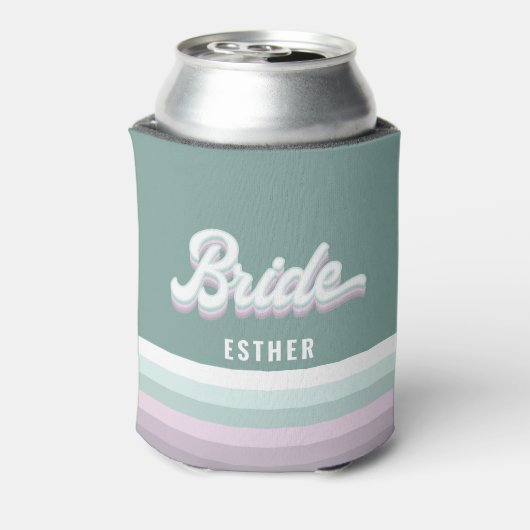 Bride bachelorette bruiloftsfunky retro 80's paste blikjeskoeler (Blikje Achterkant)