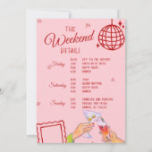 Bride Bachelorette Party Weekend Route Roze Kaart (Achterkant)