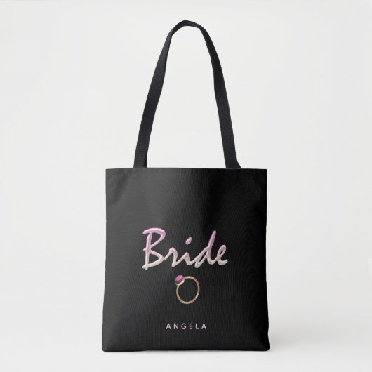 Bride, Bag bride, parels Tote Bag (Voorkant)