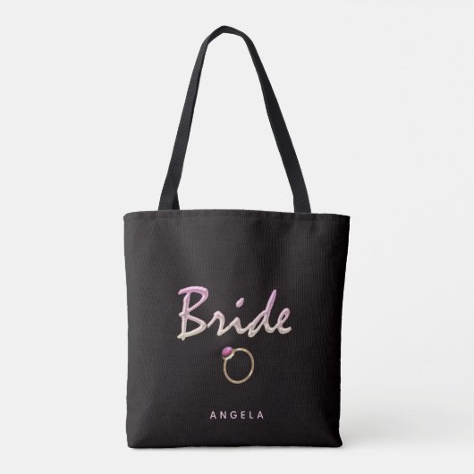 Bride, Bag bride, parels Tote Bag (Achterkant)
