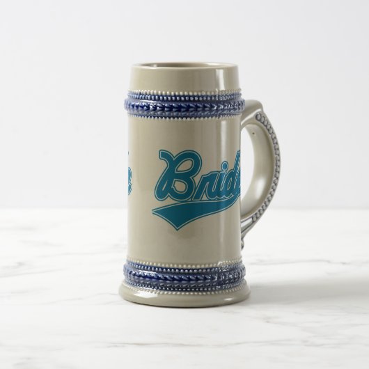 Bride (Baseball Script Blue) Bierpul (Voorkant rechts)