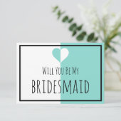 BRIDE & Be My Bridesmaid You & Me Wedding Suite Kaart (Staand voorkant)