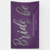 Bride Be Silver Calligraphy Paars Vrijgezellenfees Spandoek (Verticaal)