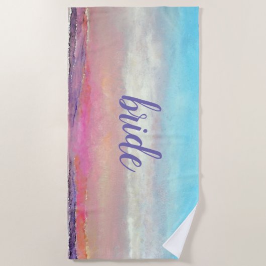 Bride Beach pasta Sunset Beach Towel Strandlaken (Voorkant)