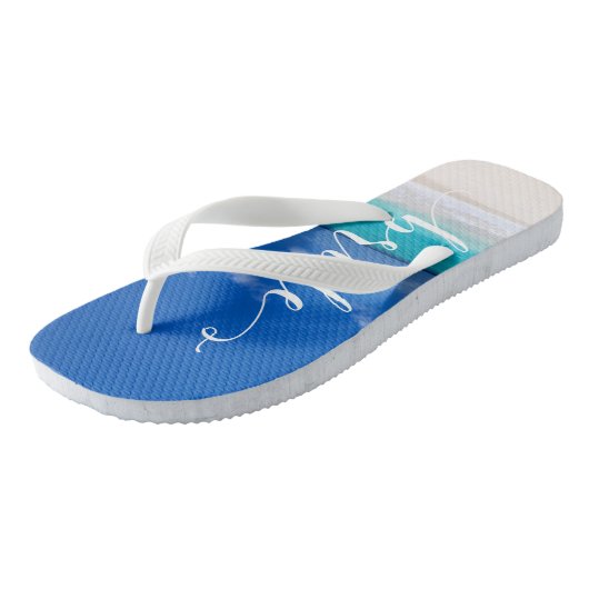 Bride Beach Wedding Mooie Oceaan Surf Teenslippers (Schuin)