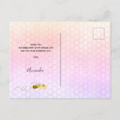 Bride Bee Vrijgezellenfeest roze floralen Dank u Briefkaart (Achterkant)