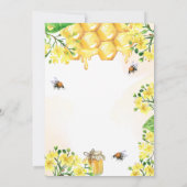 Bride bee yellow florals honingraat vrijgezellenfe kaart (Achterkant)