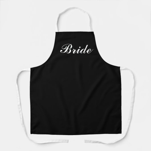 Bride Black and White Script Cooking Schort (Voorkant)