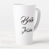 Bride Black Elegant Script Gifts Stylish Weddings Latte Mok (Rechterhoek)