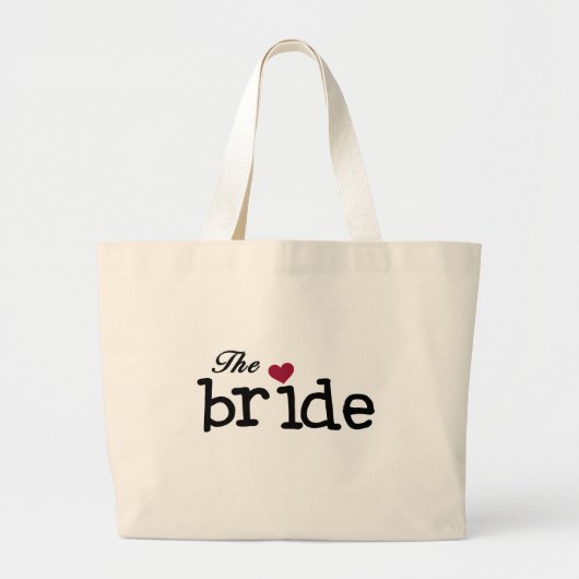 Bride Black met rood hart Grote Tote Bag (Voorkant)