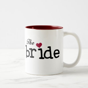 Bride Black met rood hart Tweekleurige Koffiemok