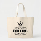 Bride Black op aangepaste achtergrond Grote Tote Bag (Voorkant)