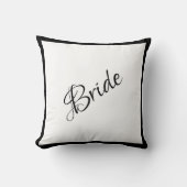 Bride Black Script Chic Wedding Kussen (Voorkant)