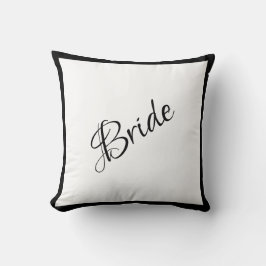 Bride Black Script Chic Wedding Kussen