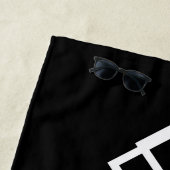 Bride Black White Hearts Beach Towel Strandlaken (In situ)