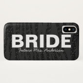Bride Black Zebra Glitter ontwerp Case-Mate iPhone Case (Achterkant (horizontaal))