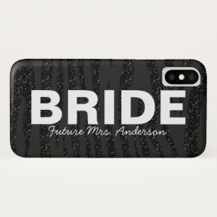Bride Black Zebra Glitter ontwerp Case-Mate iPhone Case