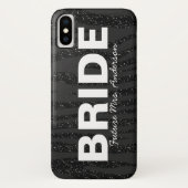 Bride Black Zebra Glitter ontwerp Case-Mate iPhone Case (Achterkant)