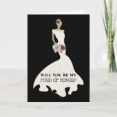 Bride blanke jurk chic maid ere eer kaart (Voorkant)