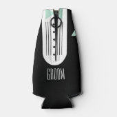 BRIDE Blauwgroen blauw en zwart Tuxedo Bridal Part Flesjeskoeler (Achterkant)