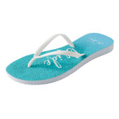 Bride blauwgroen blauw glitter aqua zee groen mono teenslippers (Schuin)