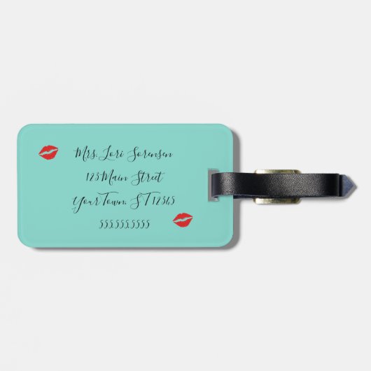 BRIDE Blauwgroen blauwe bride om Vrijgezellenfeest Bagagelabel (Achterkant horizontaal)